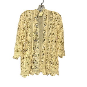 Laffaire Elegant Cream Lace Cardigan – Women’s Size M